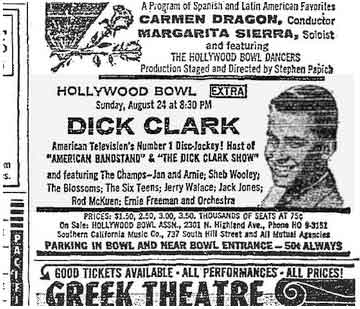 1958 Greek Theatre ad from The Daily Mirror